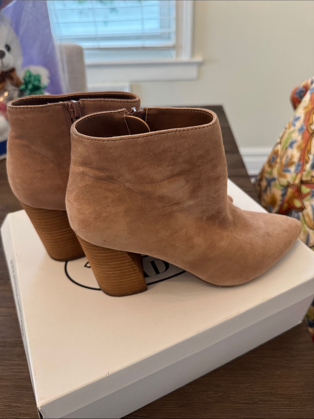 Women's Taupe Suede Ankle Booties - Classic Heeled Boot